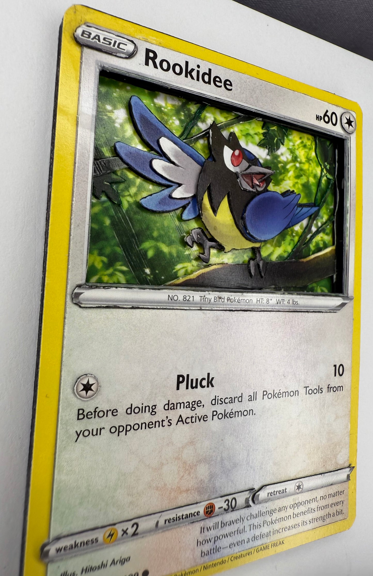 Handmade 3D Rookidee Trading Card, Altered Trading Card for Nostalgic Gift, Gift for Pokémon Lovers