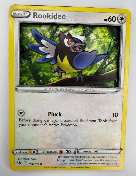 Handmade 3D Rookidee Trading Card, Altered Trading Card for Nostalgic Gift, Gift for Pokémon Lovers