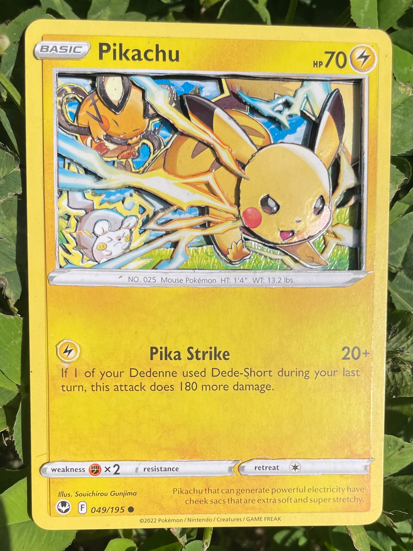 Handmade 3D Pikachu Trading Card, Altered Trading Card for Nostalgic Gift, Gift for Pokémon Lovers