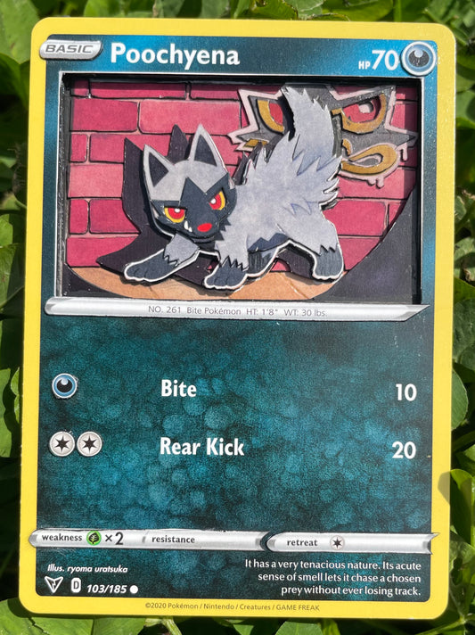 Handmade 3D Poocheyna Trading Card, Altered Trading Card for Nostalgic Gift, Gift for Pokémon Lovers