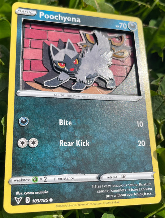 Handmade 3D Poocheyna Trading Card, Altered Trading Card for Nostalgic Gift, Gift for Pokémon Lovers