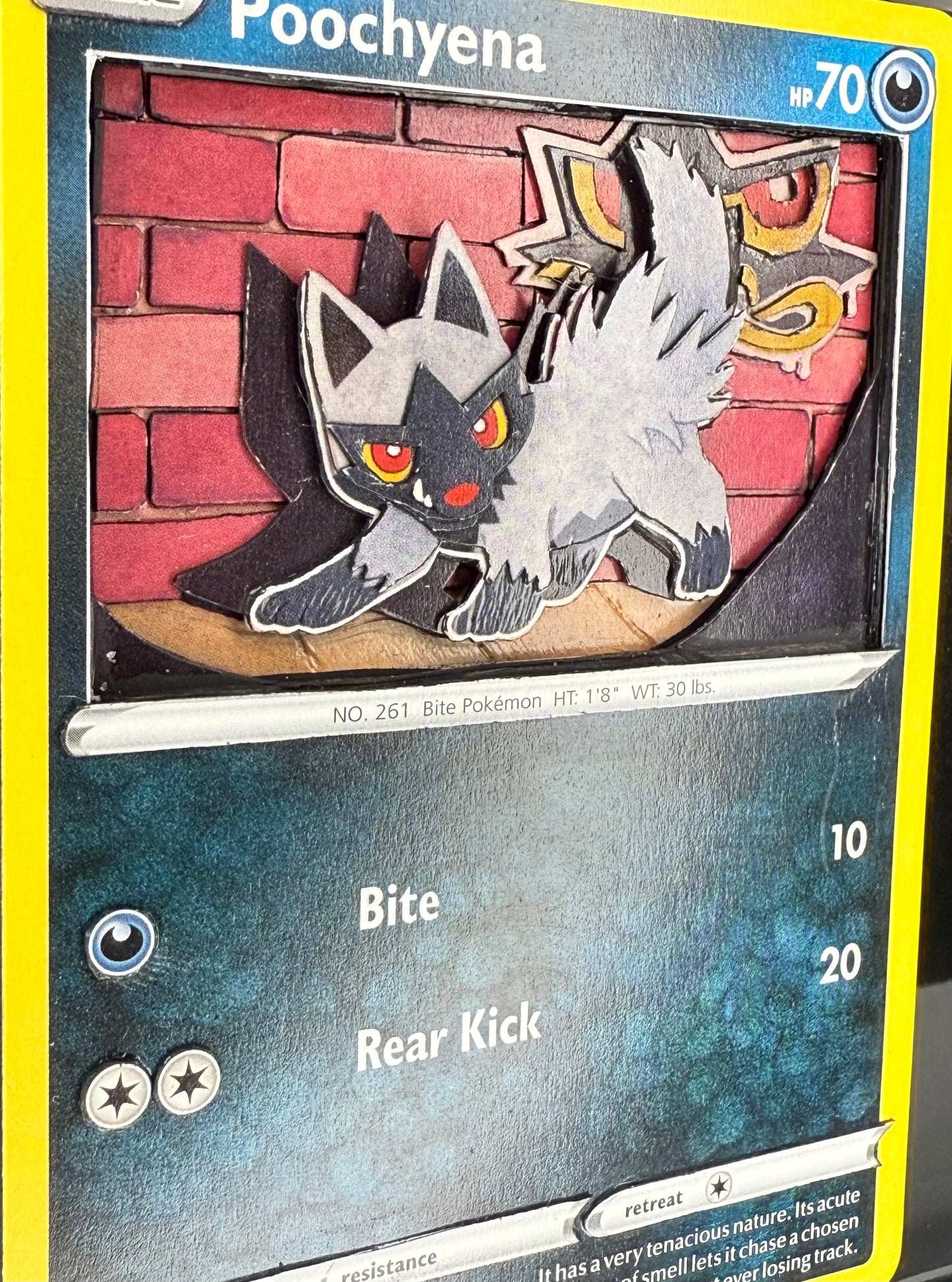 Handmade 3D Poocheyna Trading Card, Altered Trading Card for Nostalgic Gift, Gift for Pokémon Lovers