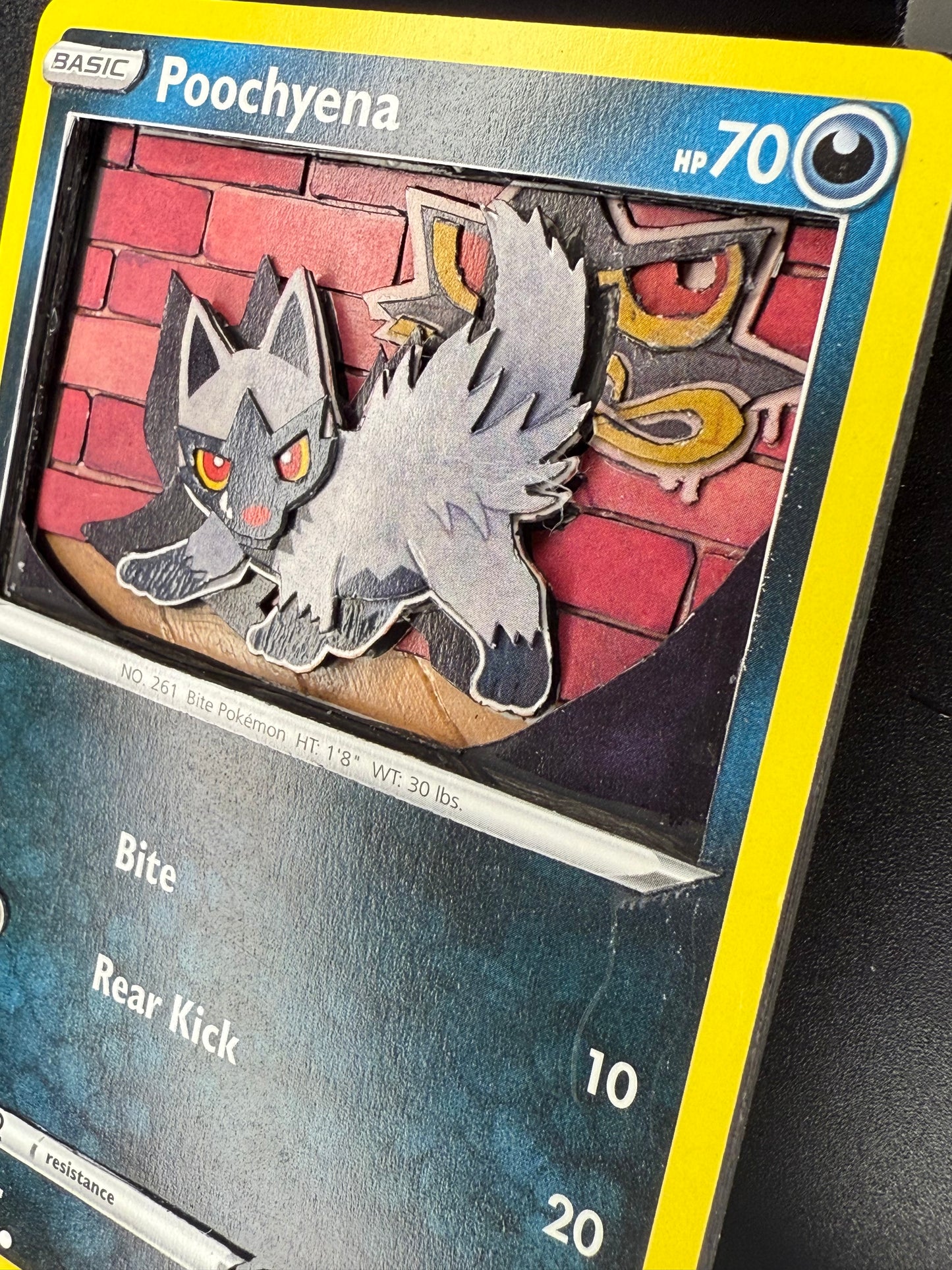 Handmade 3D Poocheyna Trading Card, Altered Trading Card for Nostalgic Gift, Gift for Pokémon Lovers
