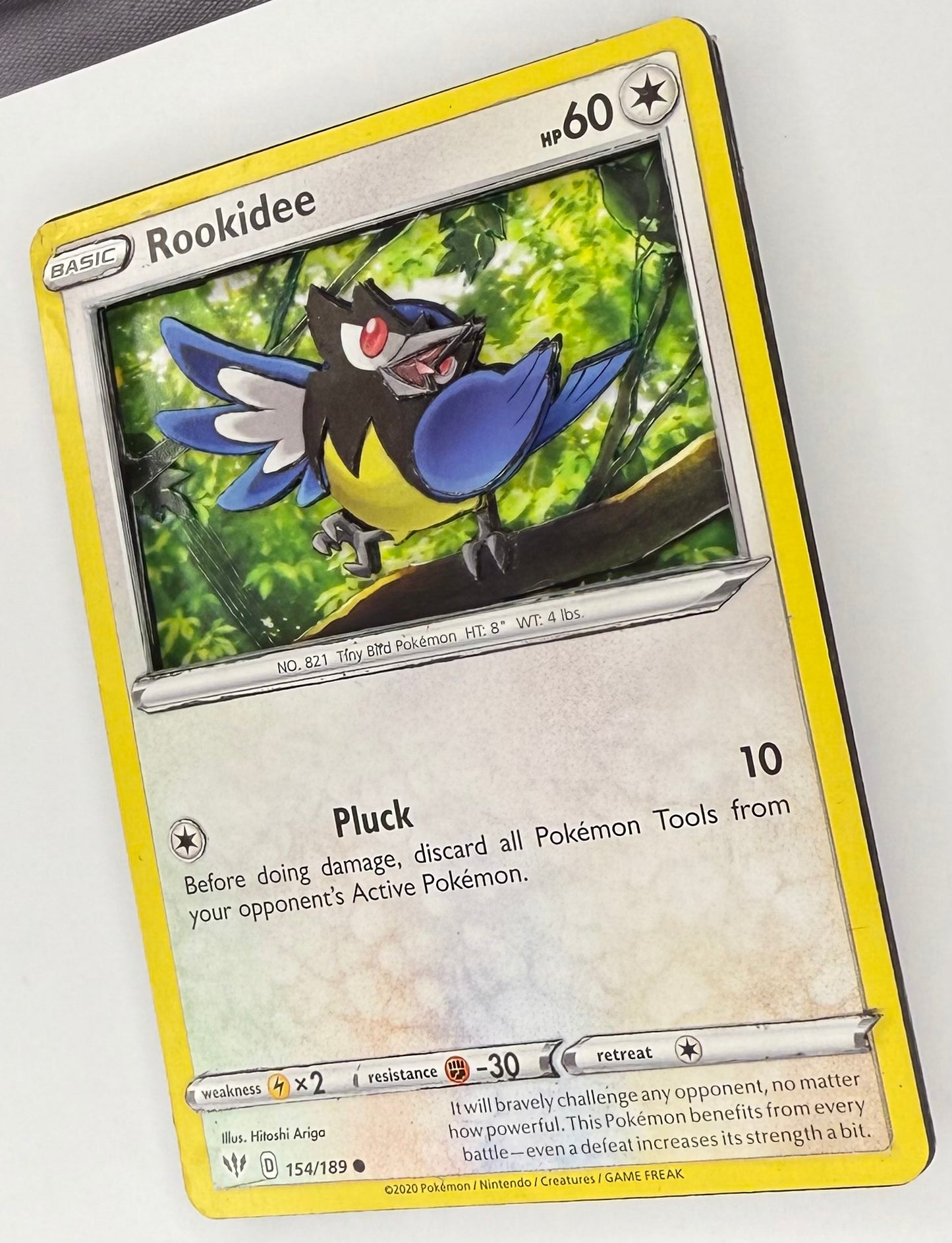 Handmade 3D Rookidee Trading Card, Altered Trading Card for Nostalgic Gift, Gift for Pokémon Lovers