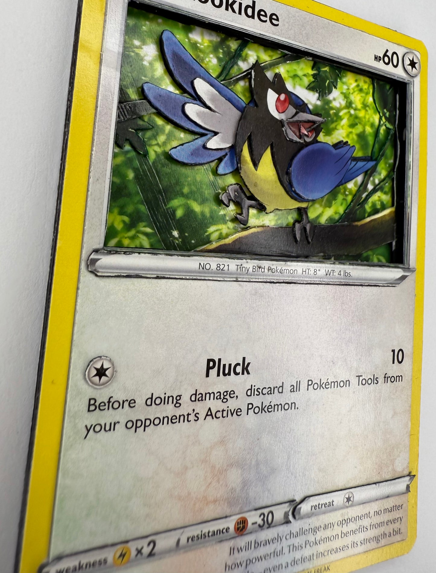 Handmade 3D Rookidee Trading Card, Altered Trading Card for Nostalgic Gift, Gift for Pokémon Lovers