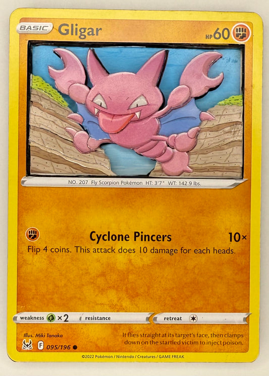 Handmade 3D Gligar Trading Card, Altered Trading Card for Nostalgic Gift, Gift for Pokémon Lovers