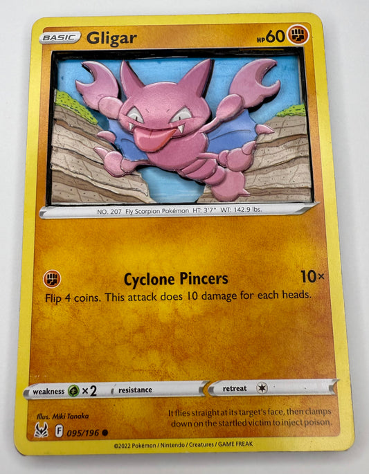 Handmade 3D Gligar Trading Card, Altered Trading Card for Nostalgic Gift, Gift for Pokémon Lovers