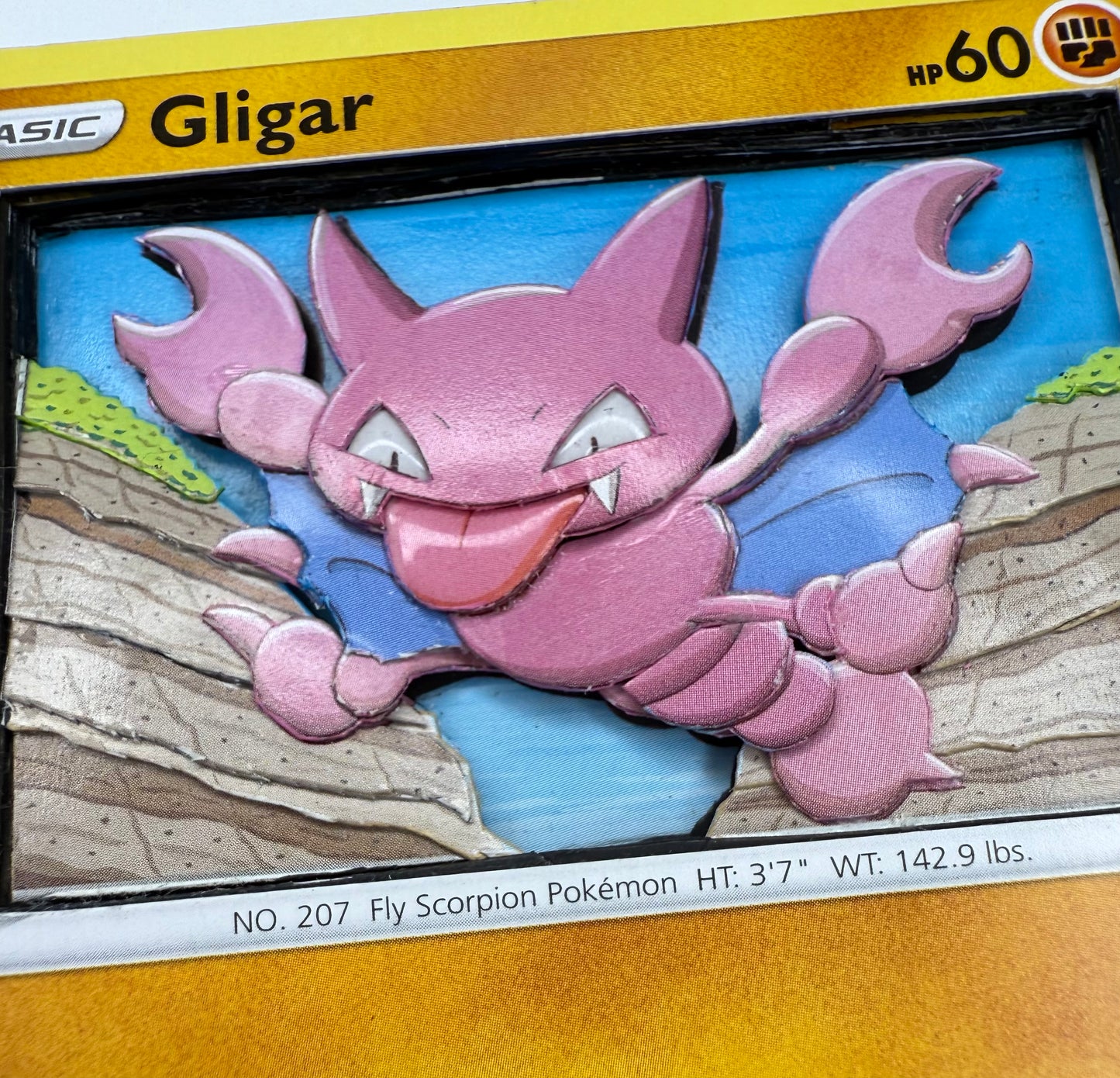 Handmade 3D Gligar Trading Card, Altered Trading Card for Nostalgic Gift, Gift for Pokémon Lovers