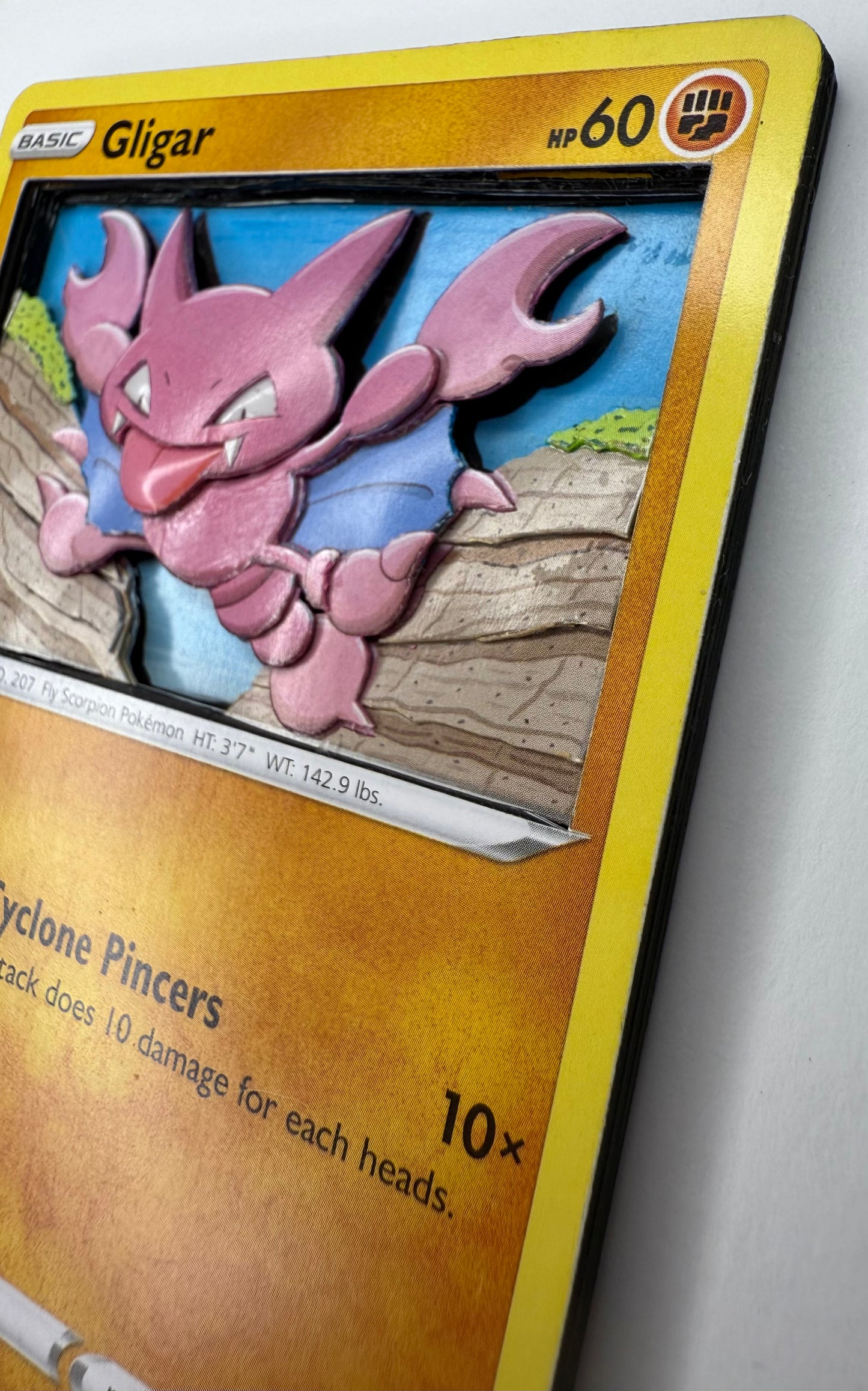 Handmade 3D Gligar Trading Card, Altered Trading Card for Nostalgic Gift, Gift for Pokémon Lovers