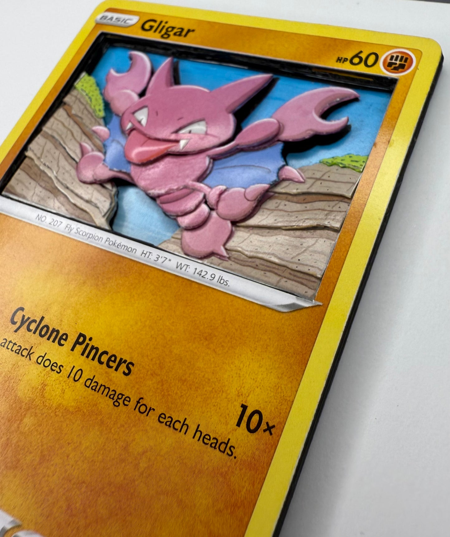 Handmade 3D Gligar Trading Card, Altered Trading Card for Nostalgic Gift, Gift for Pokémon Lovers
