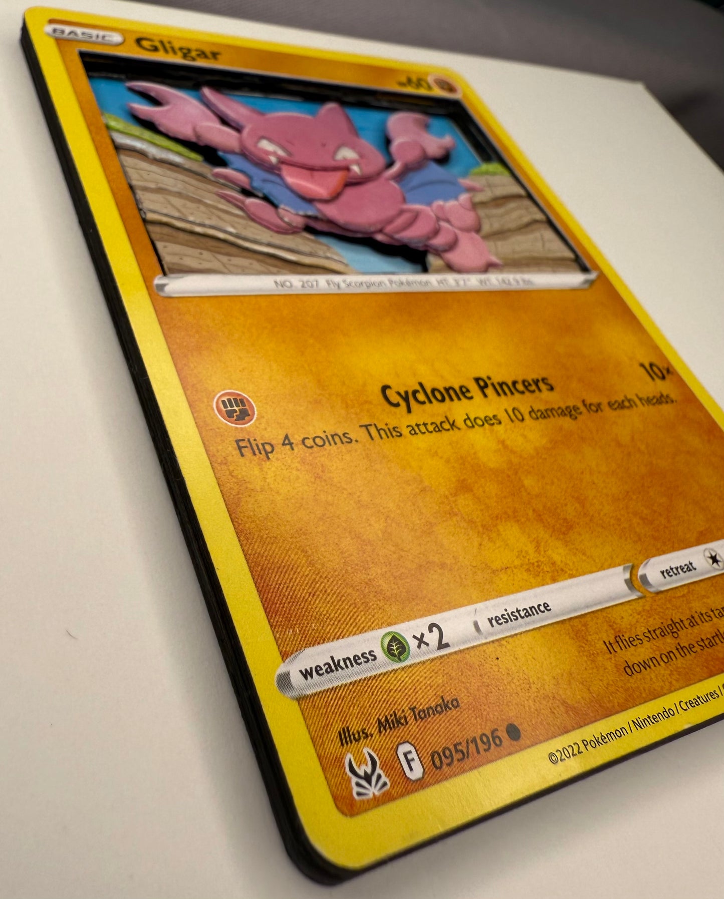 Handmade 3D Gligar Trading Card, Altered Trading Card for Nostalgic Gift, Gift for Pokémon Lovers