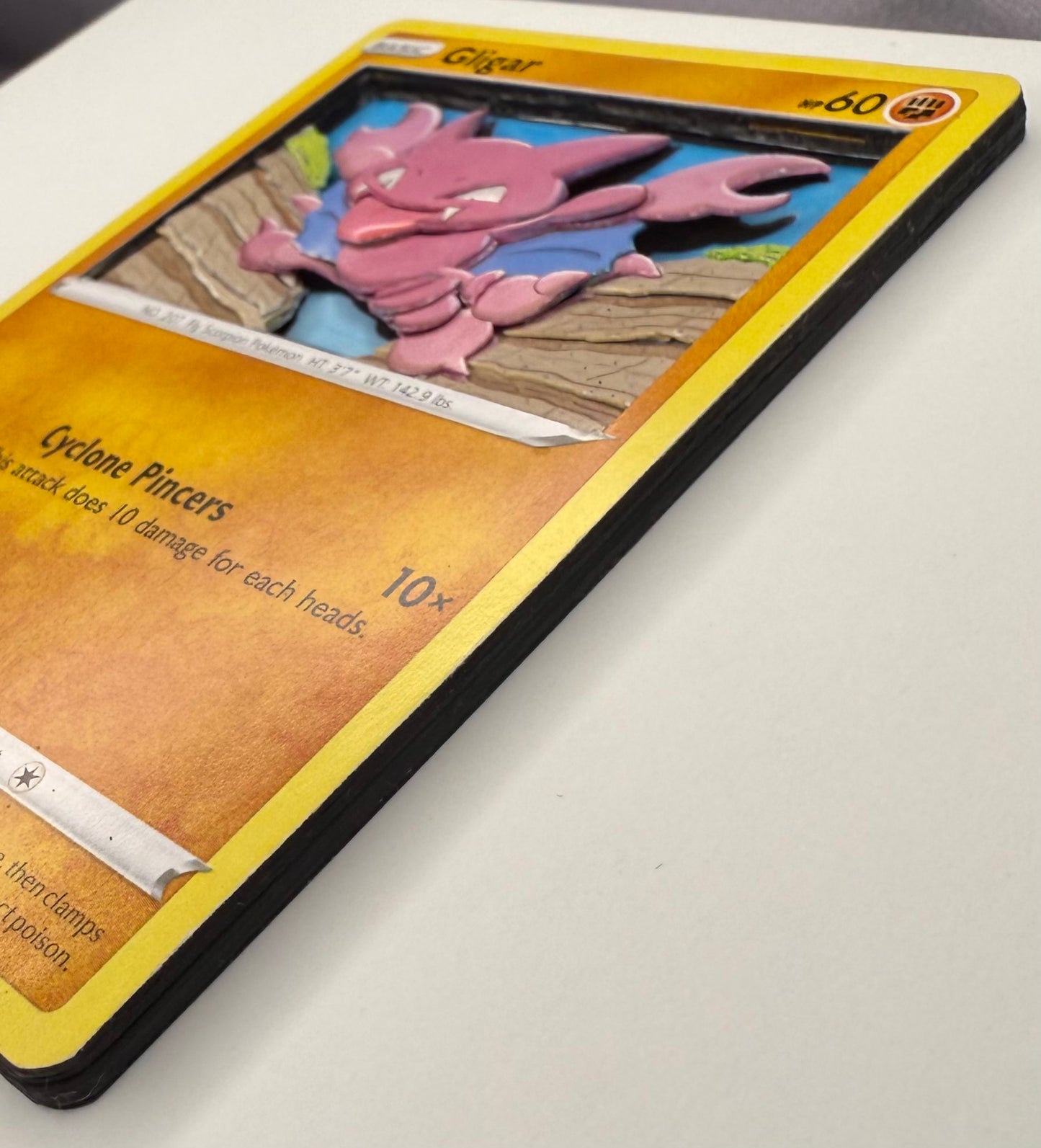 Handmade 3D Gligar Trading Card, Altered Trading Card for Nostalgic Gift, Gift for Pokémon Lovers