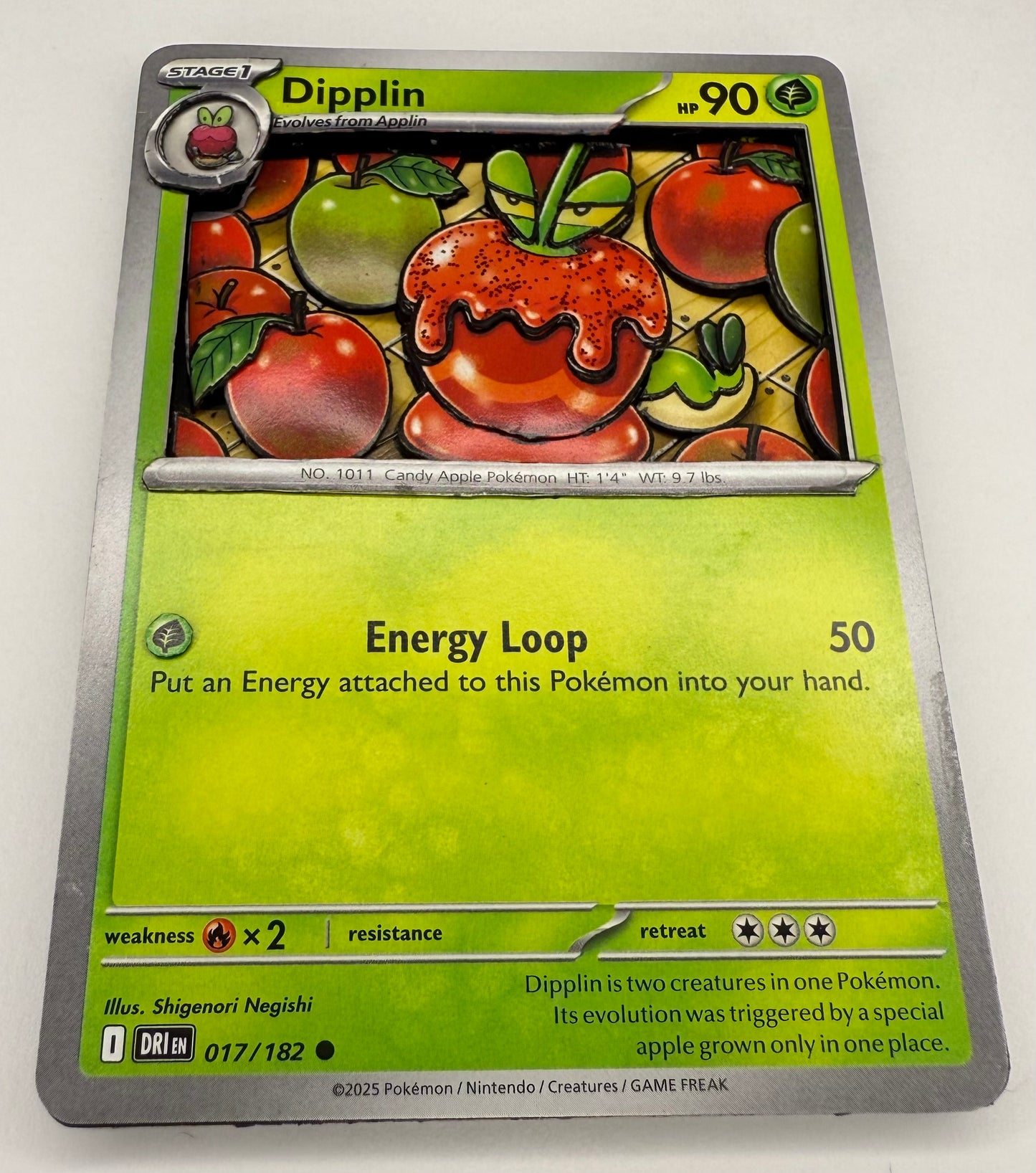 Handmade 3D Dipplin Trading Card, Altered Trading Card for Nostalgic Gift, Gift for Pokémon Lovers