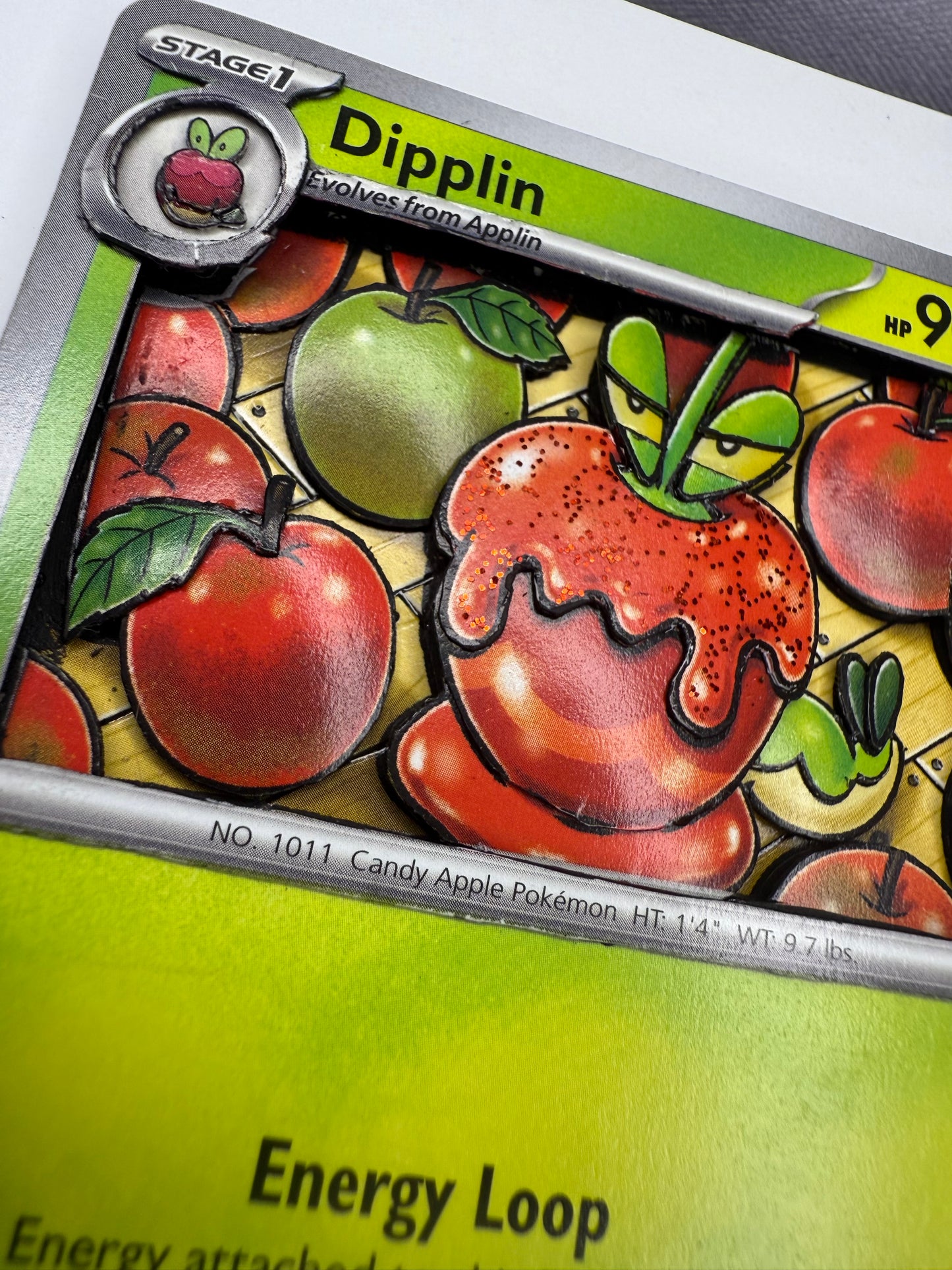 Handmade 3D Dipplin Trading Card, Altered Trading Card for Nostalgic Gift, Gift for Pokémon Lovers