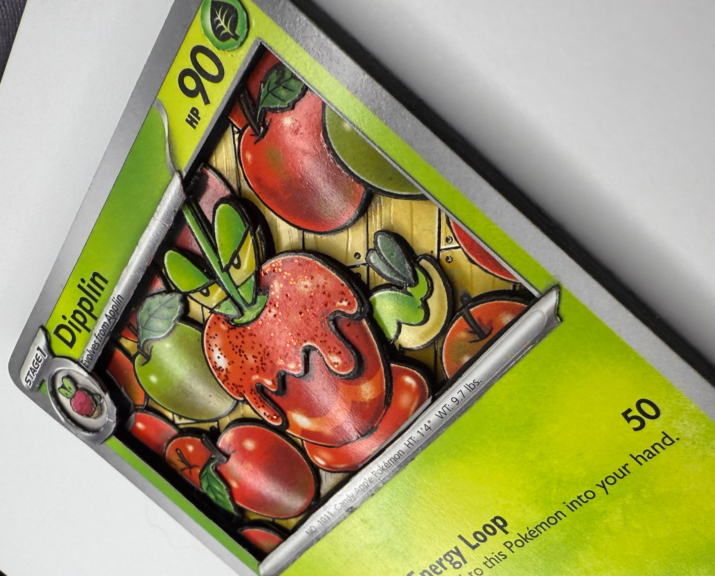 Handmade 3D Dipplin Trading Card, Altered Trading Card for Nostalgic Gift, Gift for Pokémon Lovers