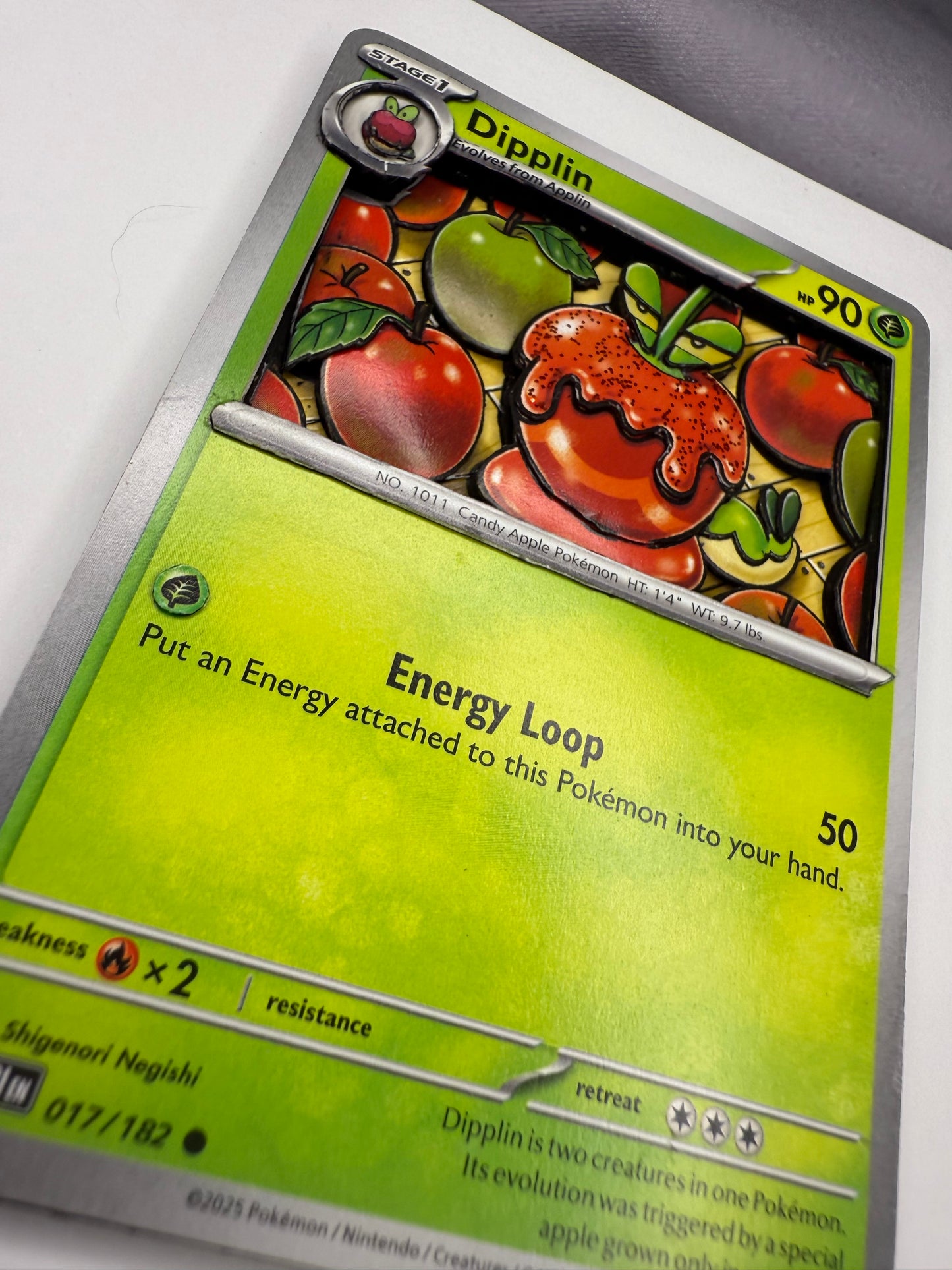 Handmade 3D Dipplin Trading Card, Altered Trading Card for Nostalgic Gift, Gift for Pokémon Lovers