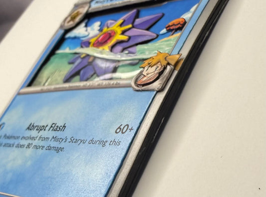 Handmade 3D Misty's Starmie Trading Card, Altered Trading Card for Nostalgic Gift, Gift for Pokémon Lovers