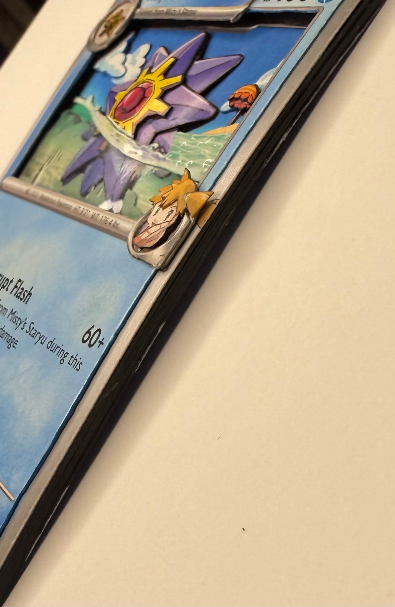 Handmade 3D Misty's Starmie Trading Card, Altered Trading Card for Nostalgic Gift, Gift for Pokémon Lovers