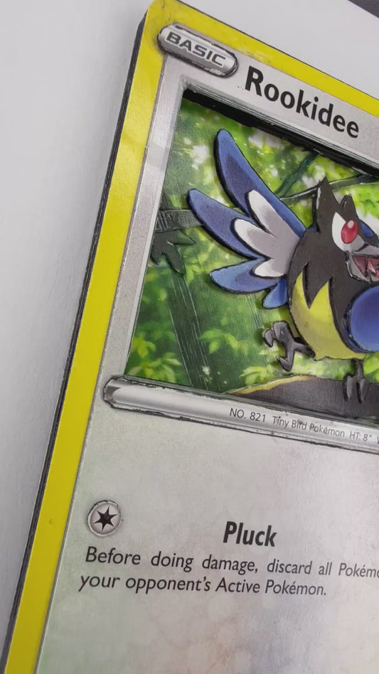Handmade 3D Rookidee Trading Card, Altered Trading Card for Nostalgic Gift, Gift for Pokémon Lovers
